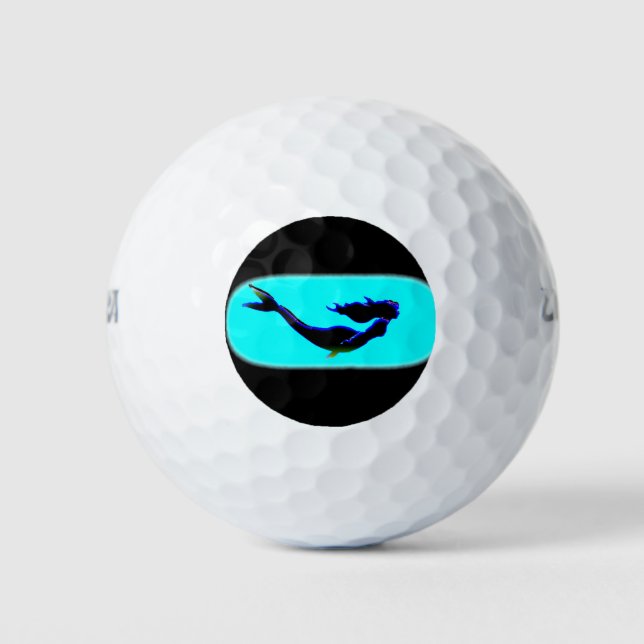 Pelotas De Golf sirena submarina negra (Anverso)