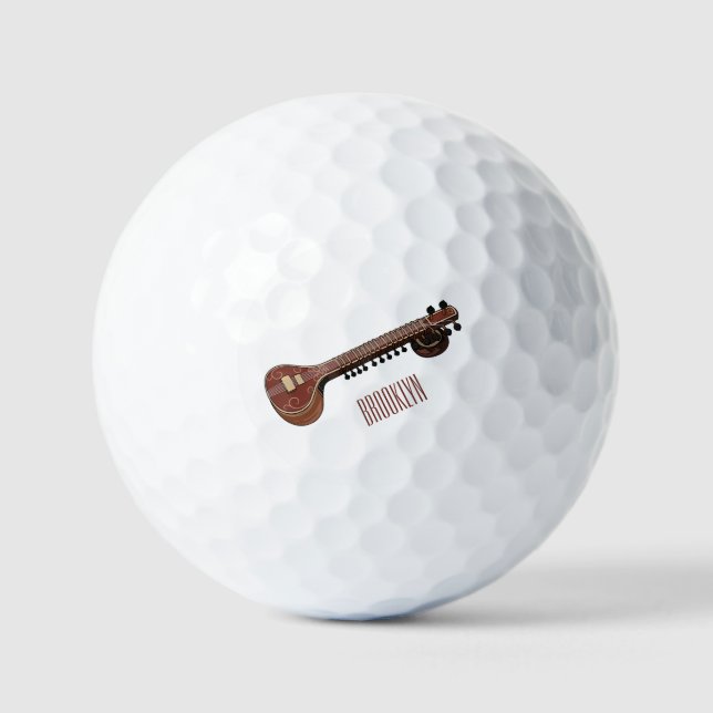Pelotas De Golf Sitar personalizado ilustracion (Anverso)