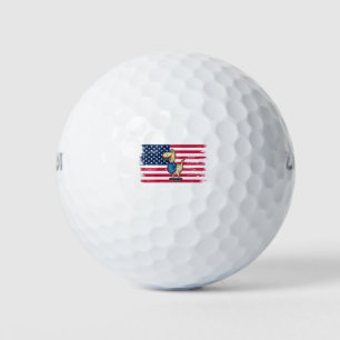 Pelotas De Golf Skateboarding Skater Skater Board Bandera American