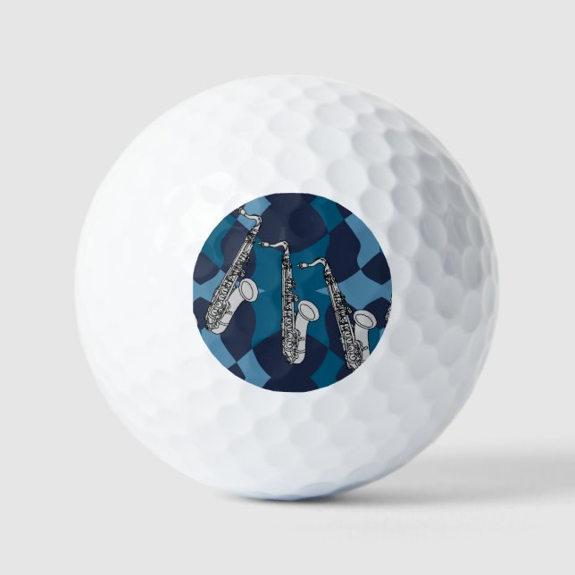 Pelotas De Golf Sketchic Saxofhone Gray Pattern (Anverso)
