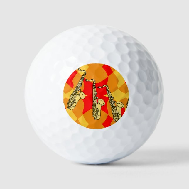 Pelotas De Golf Sketchic Saxofhone Gray Pattern (Anverso)