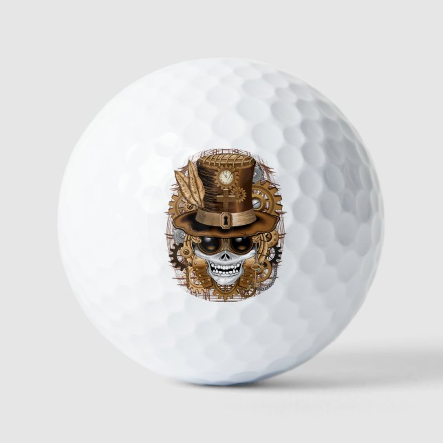 Pelotas De Golf Skull Steampunk Voodoo Retro Machine (Anverso)