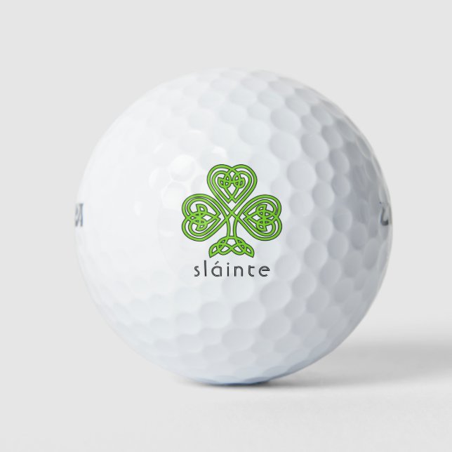 Pelotas De Golf Slainte Celtic Shamrock Green St. (Anverso)
