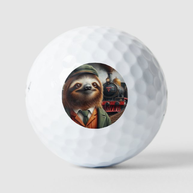 Pelotas De Golf Sloth Train Engineer (Anverso)