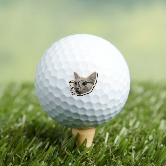 Pelotas De Golf "Smart Cat Design with Glasses (Camiseta in situ)