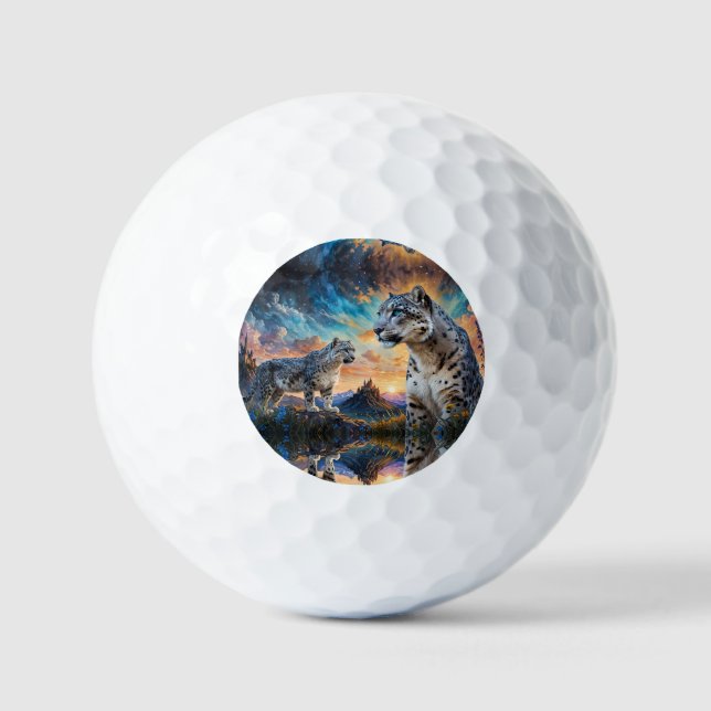 Pelotas De Golf Snow Leopard Castle Sunrise reflector (Anverso)