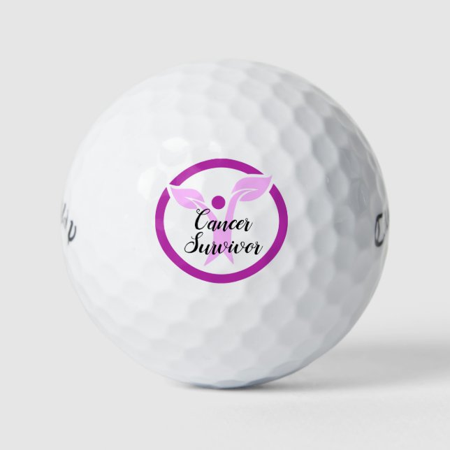 Pelotas De Golf Sobreviviente de cáncer Chicas de diseño gráfico r (Anverso)