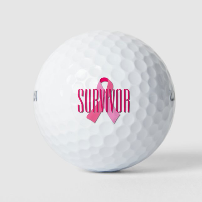 Pelotas De Golf Sobreviviente de cinta rosa (Anverso)