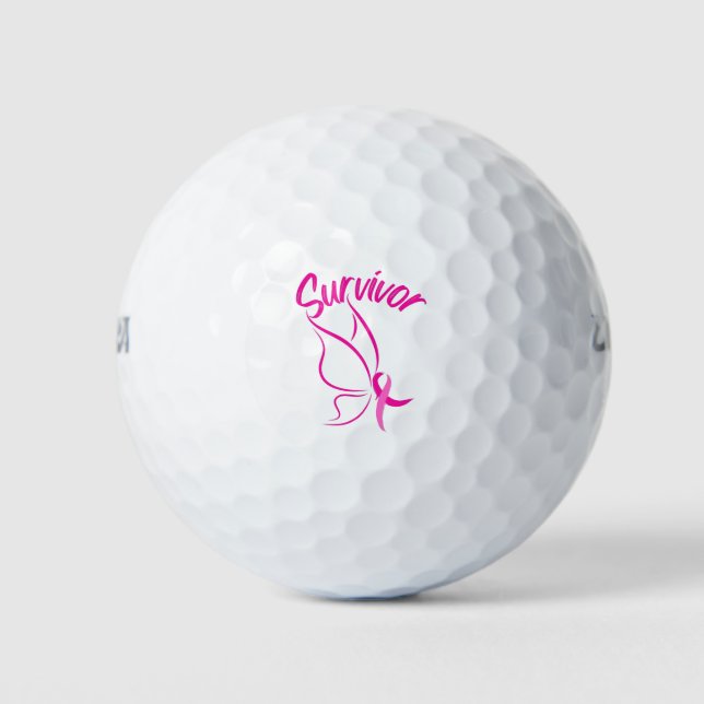 Pelotas De Golf Sobreviviente del cáncer de mama (Anverso)