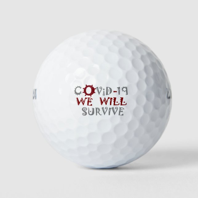 Pelotas De Golf Sobreviviremos a COVID-19 - Fuerza y resiliencia (Anverso)