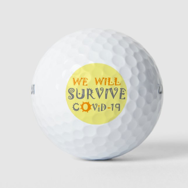 Pelotas De Golf Sobreviviremos a COVID-19: Un mensaje de resilienc (Anverso)