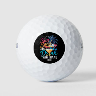 Pelotas De Golf Sol Arena y una Bebida en mi Mano Crucero de Playa