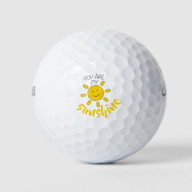 Pelotas De Golf Sol rojo de mano amarilla Hola Sunshine imagen Sun (Anverso)