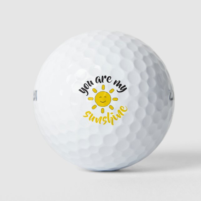 Pelotas De Golf Sol rojo de mano amarilla Hola Sunshine imagen Sun (Anverso)