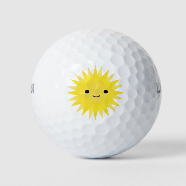 Pelotas De Golf Sol verano Sol sonriente Personalizado Sol (Anverso)