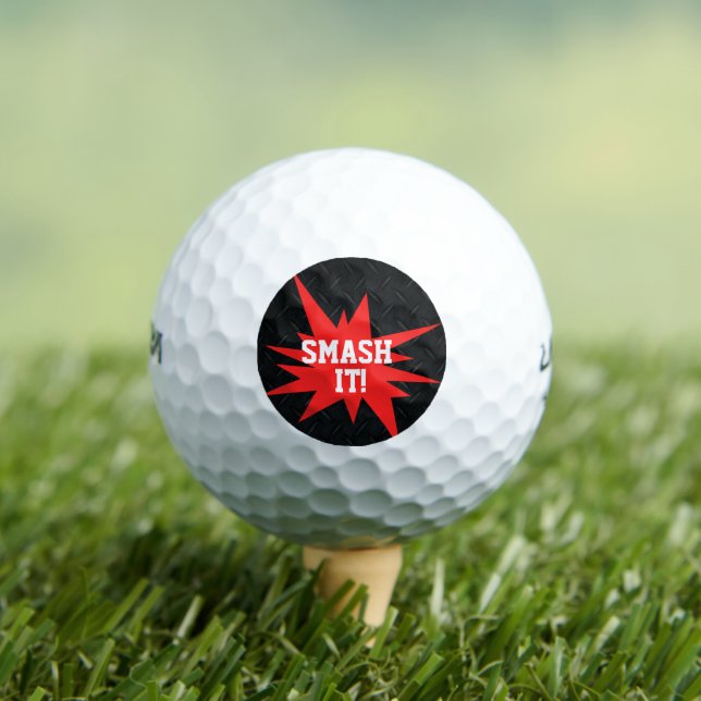 Pelotas De Golf ¡SÓLIDO! Funny Black Red Smack Talk Golfer Chiste (Camiseta in situ)