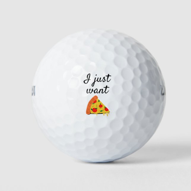 Pelotas De Golf Solo quiero pizza (Anverso)