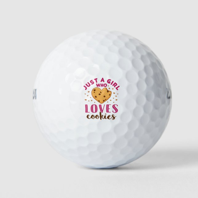 Pelotas De Golf Sólo un Chica que ama a las cookies Cookie Lover (Anverso)