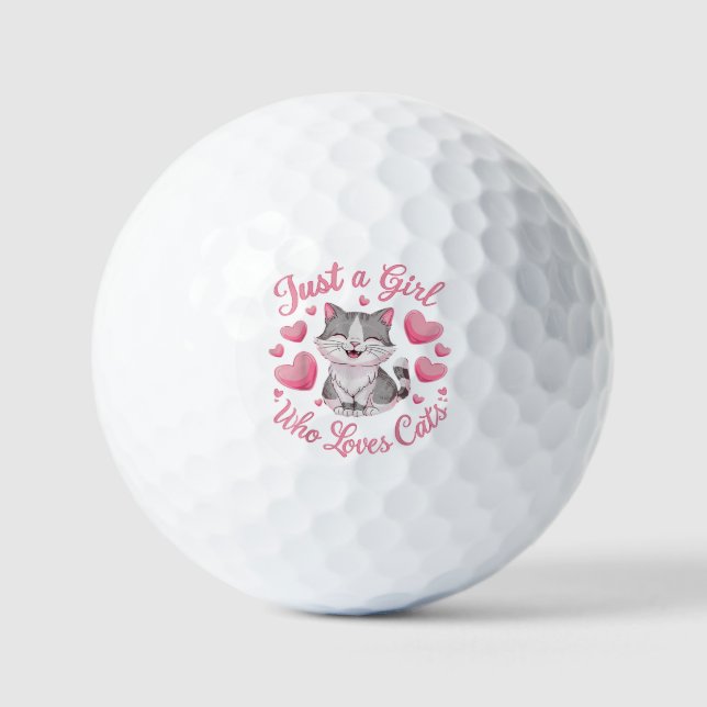 Pelotas De Golf Sólo un Chica que ama a los gatos (Anverso)