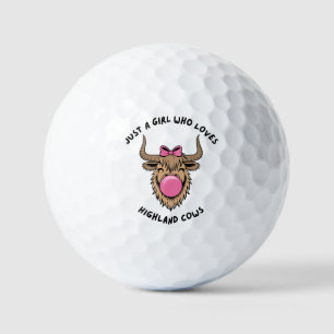 Pelotas De Golf Solo una chica que ama las vacas Highland escocesa