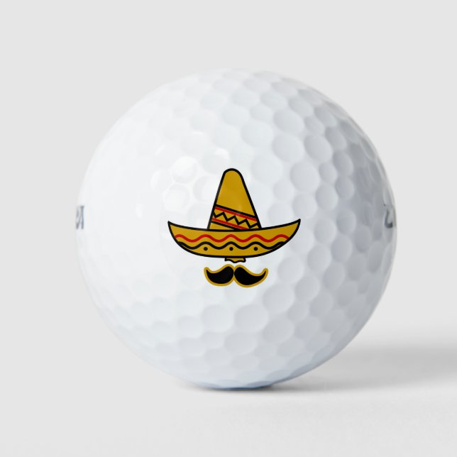 Pelotas De Golf Sombrero y bigote (Anverso)