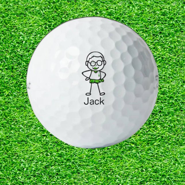 Pelotas De Golf Son adorables doodle stick personas (Son adorable doodle stick people golf balls)
