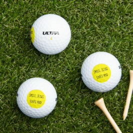 Pelotas De Golf Sonríe, Jesús te ama el amarillo feliz sol
