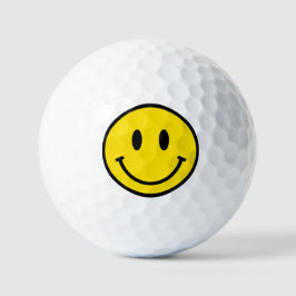 Pelotas De Golf Sonrisa Amarillo Blanco Negro Feliz Face Emoji Div
