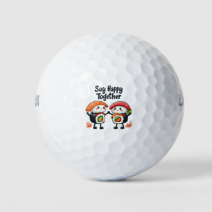 Pelotas De Golf Soy feliz juntos Sushi Kawaii comida japonesa