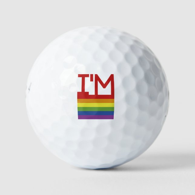 Pelotas De Golf Soy gay | Bandera arco iris (Anverso)