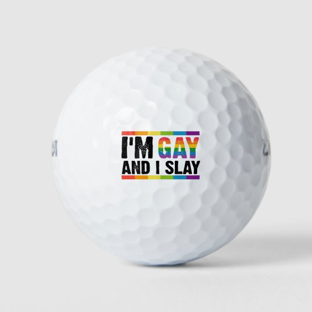 Pelotas De Golf Soy gay y yo delato el orgullo gay LGBTQ (Anverso)