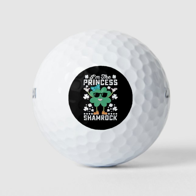 Pelotas De Golf Soy la princesa Shamrock St Patrick's Day Irish (Anverso)