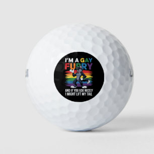 Pelotas De Golf Soy un Zorro Lobo Lluvia de Colores Gay Furry Mes