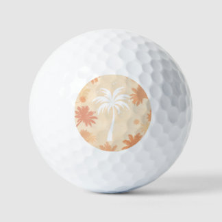Pelotas De Golf Sparkling Tropical Palm Tree Silhouette