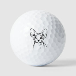 Pelotas De Golf Sphynx Cat Line Art – Bold Minimal Design