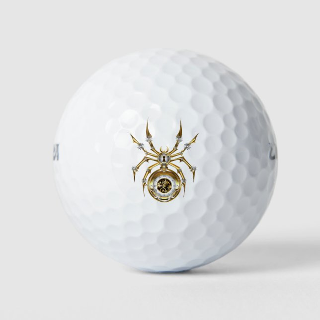 Pelotas De Golf Spider Steampunk sobre fondo morado (Anverso)