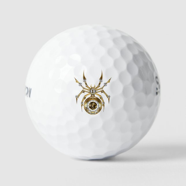 Pelotas De Golf Spider Steampunk sobre fondo morado (Anverso)