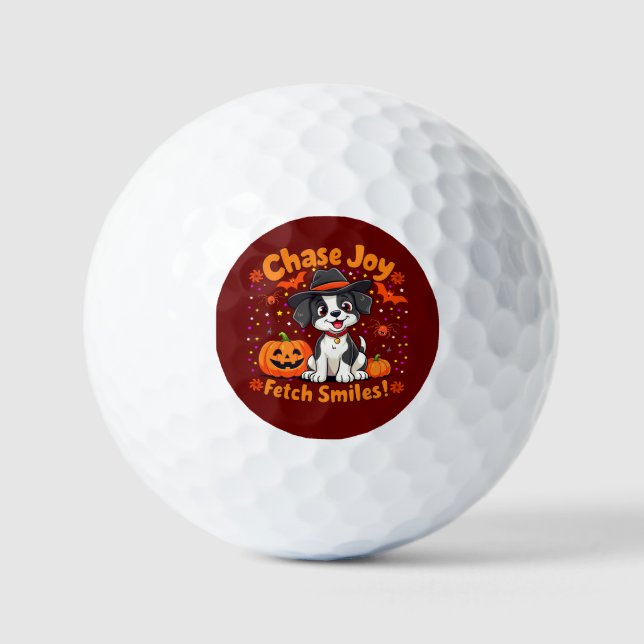 Pelotas De Golf Spookone Dog Art: Fetch Halloween Joy & Smiles! (Anverso)