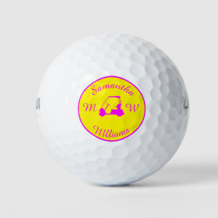 Pelotas De Golf Sports Pink Golf Buggy Carro Silhouette Golf Balls