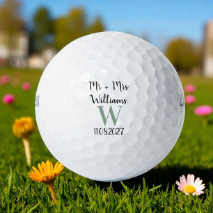 Pelotas De Golf Sr. y Sra. Bride y Groom Golfer Bodas