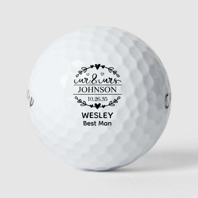Pelotas De Golf Sr. y Sra. Novio (Anverso)