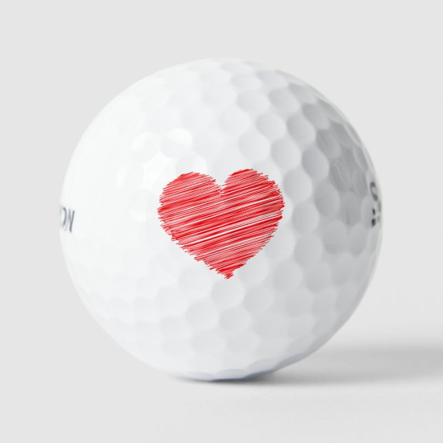Pelotas de Golf Srixon Soft Feel 13 Corazón Rojo - (Anverso)