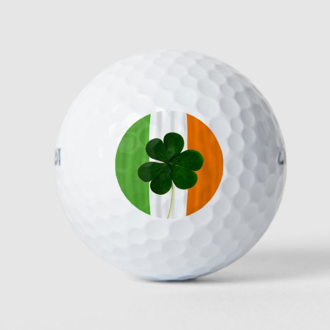 Pelotas De Golf St. Patrick Ireland Shamrock Clover Bandera Irland (Anverso)