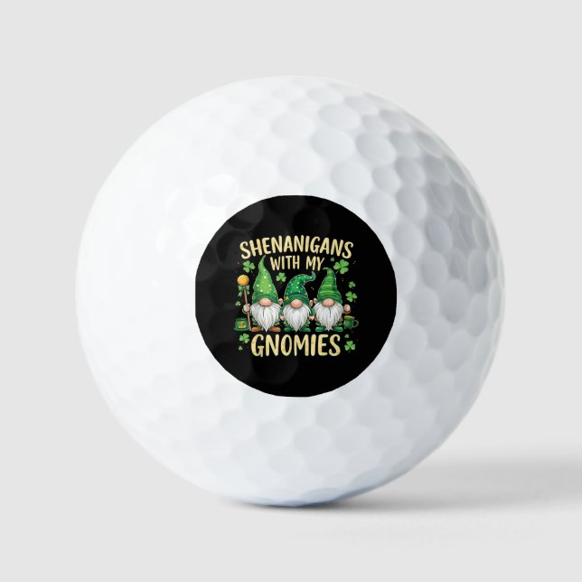 Pelotas De Golf St Patrick’s Day Lucky Shamrock Gnome  (Anverso)