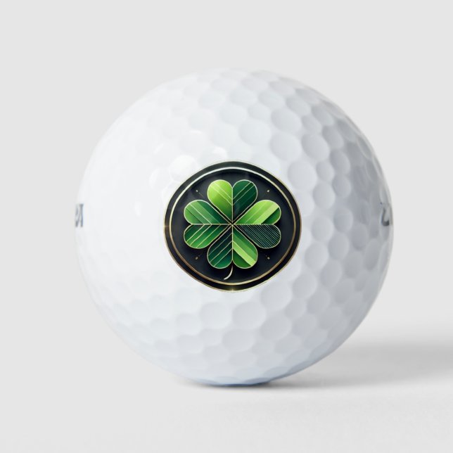 Pelotas De Golf St. Patrick's Day Shamrock Green Clover (Anverso)