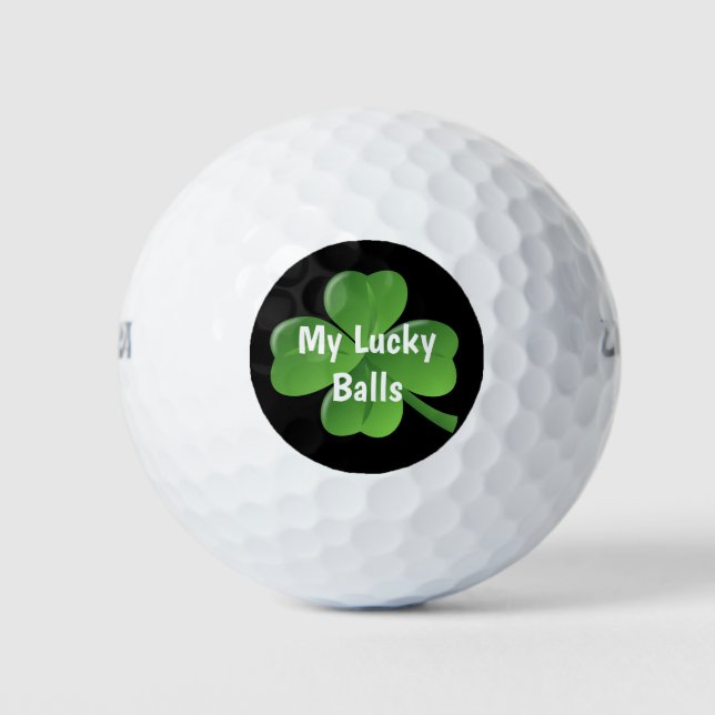 Pelotas De Golf St Patricks Green Shamrock Funny Golf Balls (Anverso)