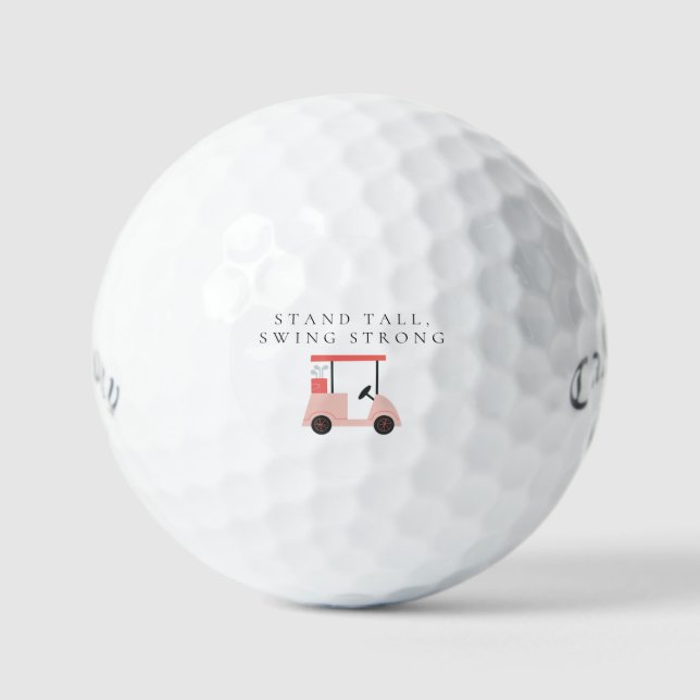Pelotas De Golf 'Stand Tall, Swing Strong' Empowering Uplifting  (Anverso)