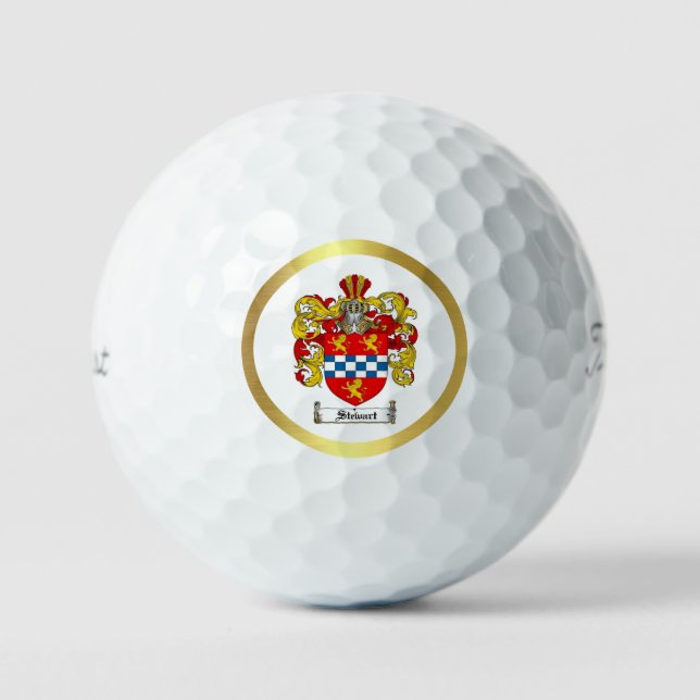 Pelotas De Golf Stewart Family Coat of Arms Balls Golf (Anverso)