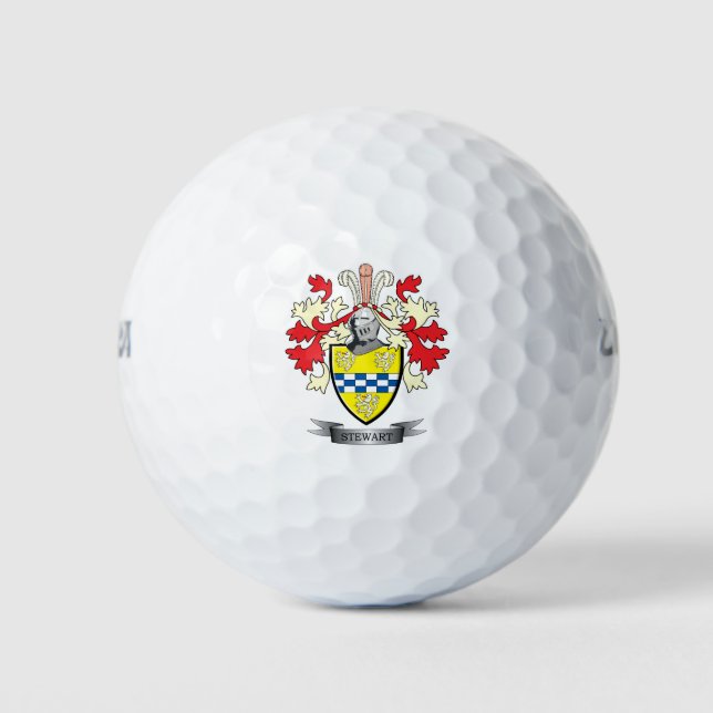 Pelotas De Golf Stewart Family Crest Coat of Arms (Anverso)