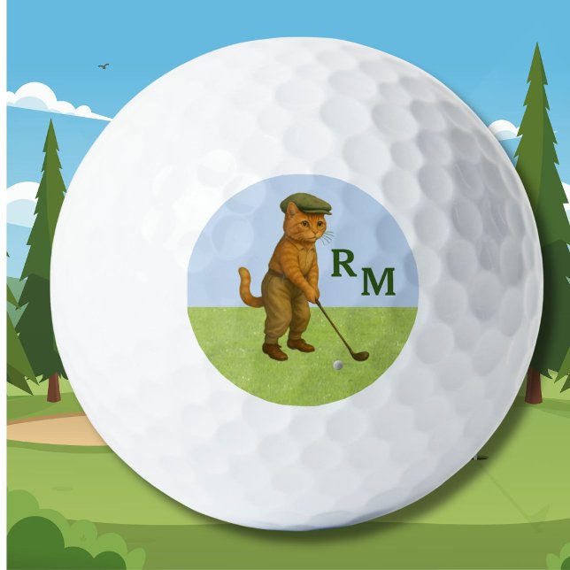 Pelotas De Golf *Stylish Cat Playing Golf Personalized (Subido por el creador)